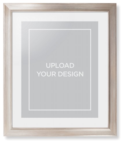 Upload Your Own Design Portrait Framed Print, Metallic, Modern, White, White, Single piece, 16x20, Multicolor, multi