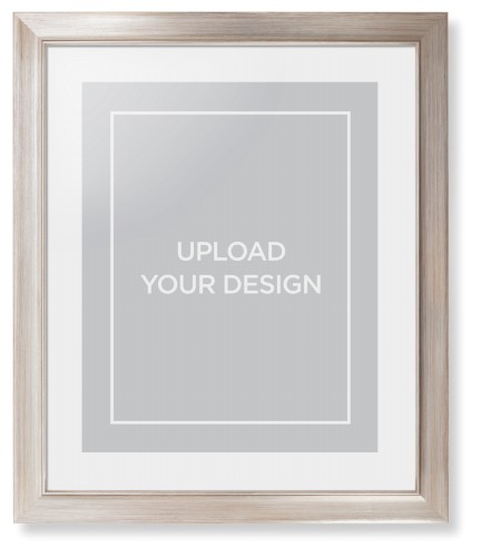 Upload Your Own Design Portrait Framed Print, Metallic, Modern, White, White, Single piece, 16x20, Multicolor