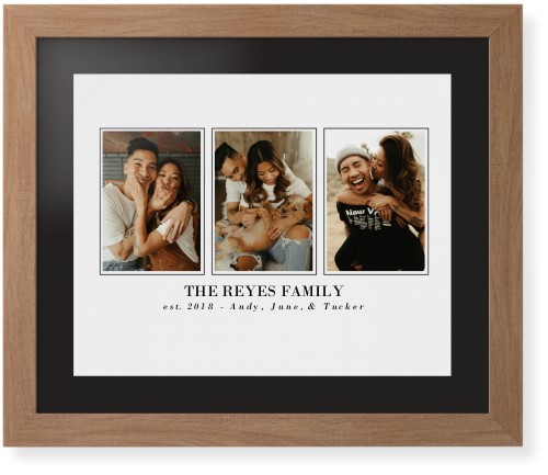 Classic Trio Framed Print, Natural, Contemporary, Black, Black, Single piece, 16x20, White