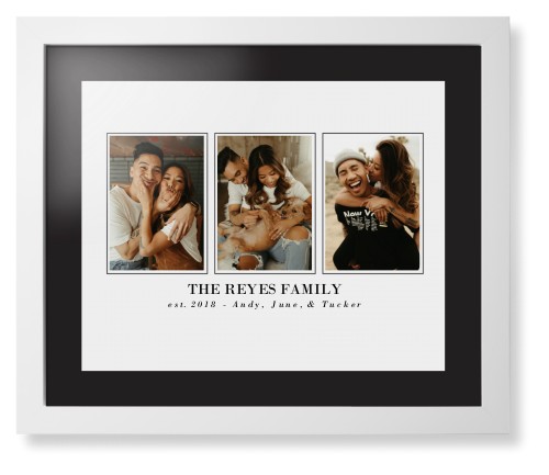 Classic Trio Framed Print, White, Contemporary, Black, Black, Single piece, 16x20, White, white
