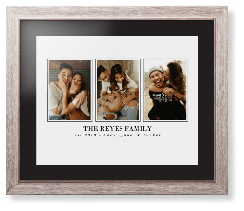 Classic Trio Framed Print, Rustic, Modern, None, Black, Single piece, 16x20, White, white