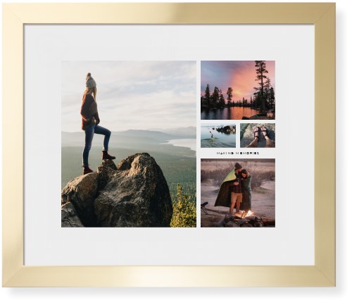Hero Collage Framed Print, Matte Gold, Contemporary, White, White, Single piece, 16x20, Multicolor