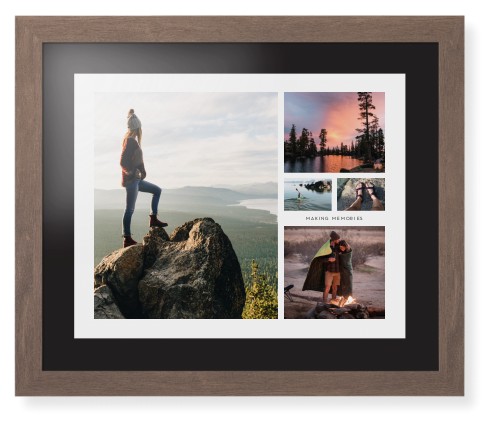 Hero Collage Framed Print, Walnut, Contemporary, None, Black, Single piece, 16x20, Multicolor
