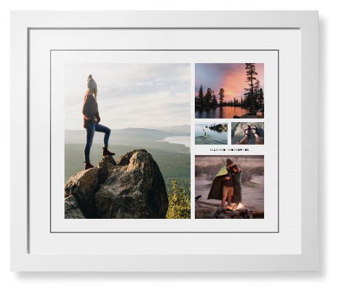 Hero Collage Framed Print, White, Contemporary, Black, White, Single piece, 16x20, Multicolor, multi