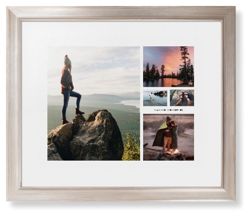 Hero Collage Framed Print, Metallic, Modern, White, White, Single piece, 16x20, Multicolor, multi