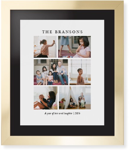 Gallery Montage of Memories Framed Print, Matte Gold, Contemporary, None, Black, Single piece, 16x20, White