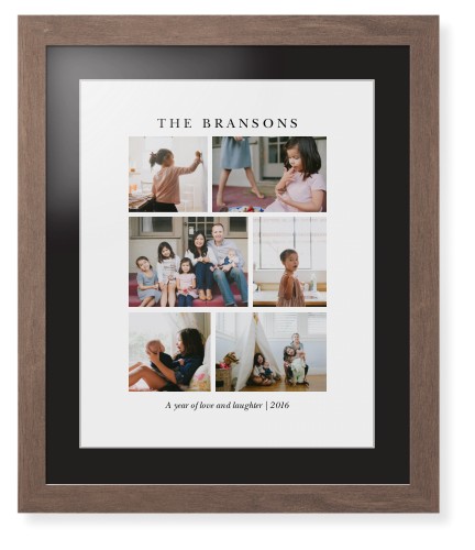 Gallery Montage of Memories Framed Print, Walnut, Contemporary, White, Black, Single piece, 16x20, White, white