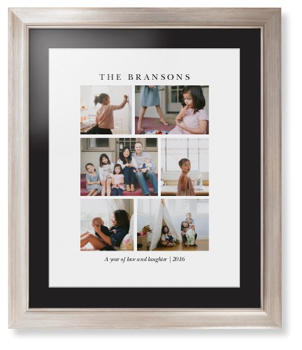 Gallery Montage of Memories Framed Print, Metallic, Modern, White, Black, Single piece, 16x20, White