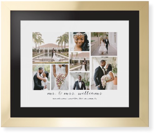 Clean Gallery Collage of Eight Framed Print, Matte Gold, Contemporary, White, Black, Single piece, 16x20, Multicolor, multi