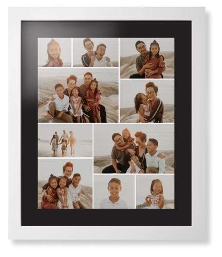 Gallery of Ten Framed Print, White, Contemporary, Black, Black, Single piece, 16x20, Multicolor