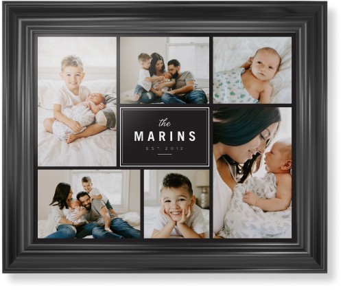 Contemporary Family Collage Framed Print, Black, Classic, None, None, Single piece, 16x20, Blue