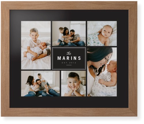Contemporary Family Collage Framed Print, Natural, Contemporary, None, Black, Single piece, 16x20, Blue
