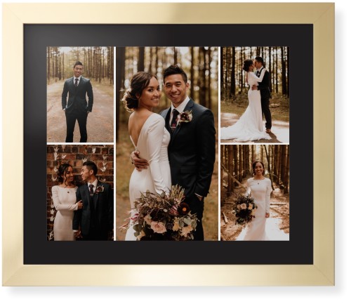 Gallery of Five Framed Print, Matte Gold, Contemporary, None, Black, Single piece, 16x20, Multicolor, multi