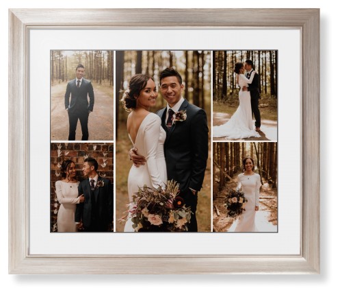 Gallery of Five Framed Print, Metallic, Modern, Black, White, Single piece, 16x20, Multicolor, multi