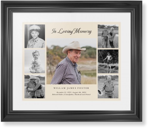 Gallery of Seven Memorial Framed Print, Black, Classic, White, White, Single piece, 16x20, Multicolor