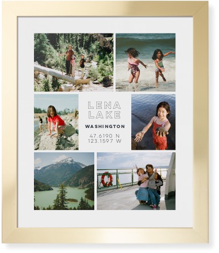 Modern Adventure Gallery Of Six Framed Print, Matte Gold, Contemporary, None, White, Single piece, 16x20, Multicolor, multi