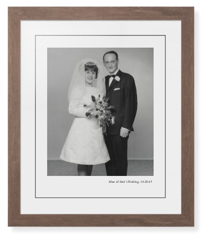 Modern Gallery of One Portrait Framed Print, Walnut, Contemporary, Black, White, Single piece, 16x20, Multicolor