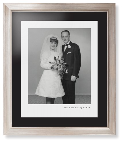 Modern Gallery of One Portrait Framed Print, Metallic, Modern, White, Black, Single piece, 16x20, Multicolor