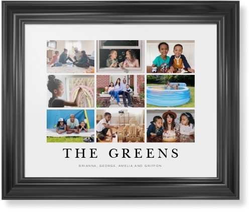 Modern Grid Gallery of Nine Framed Print, Black, Classic, None, None, Single piece, 16x20, Multicolor