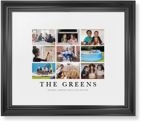 Modern Grid Gallery of Nine Framed Print, Black, Classic, White, White, Single piece, 16x20, Multicolor, multi