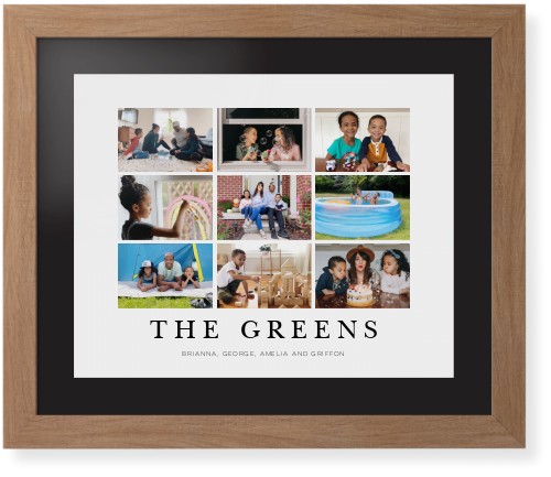 Modern Grid Gallery of Nine Framed Print, Natural, Contemporary, None, Black, Single piece, 16x20, Multicolor, multi