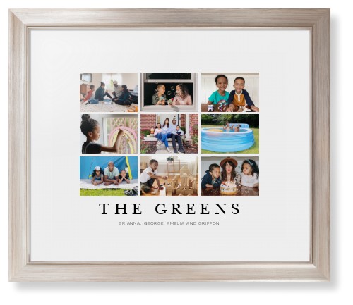 Modern Grid Gallery of Nine Framed Print, Metallic, Modern, None, White, Single piece, 16x20, Multicolor, multi