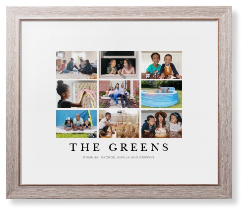 Modern Grid Gallery of Nine Framed Print, Rustic, Modern, White, White, Single piece, 16x20, Multicolor, multi