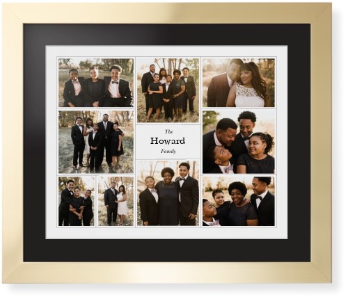 Modern Family Collage Framed Print, Matte Gold, Contemporary, White, Black, Single piece, 16x20, White