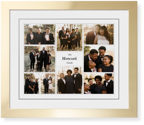 Modern Family Collage Framed Print, Matte Gold, Contemporary, Black, White, Single piece, 16x20, White, white