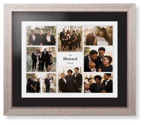 Modern Family Collage Framed Print, Rustic, Modern, Black, Black, Single piece, 16x20, White, white