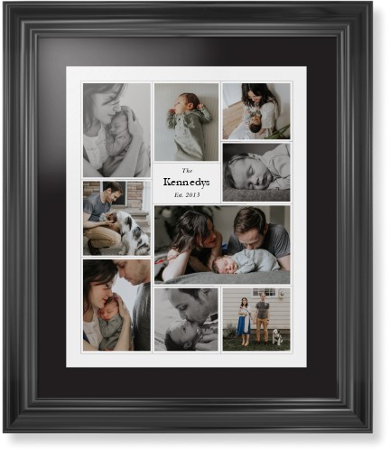 Modern Family Collage Portrait Framed Print, Black, Classic, None, Black, Single piece, 16x20, White