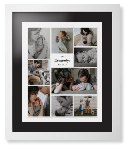 Modern Family Collage Portrait Framed Print, White, Contemporary, Black, Black, Single piece, 16x20, White