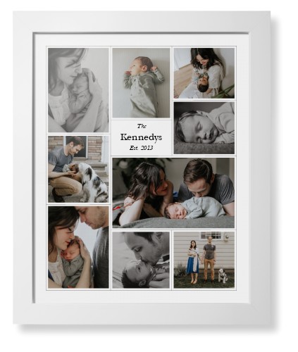 Modern Family Collage Portrait Framed Print, White, Contemporary, None, None, Single piece, 16x20, White, white