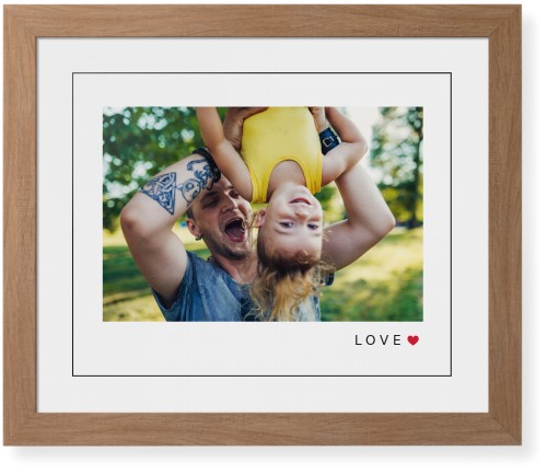 Modern Love Heart Framed Print, Natural, Contemporary, Black, White, Single piece, 16x20, White, white