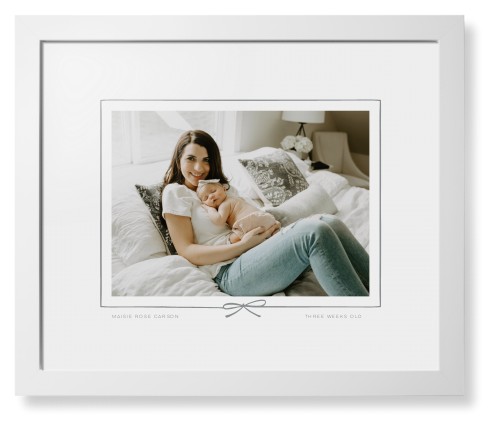 Whimsical Border of One Framed Print, White, Contemporary, White, White, Single piece, 16x20, Gray, silver