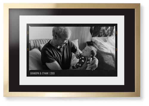 Film Frame Framed Print, Matte Gold, Contemporary, Black, Black, Single piece, 20x30, White