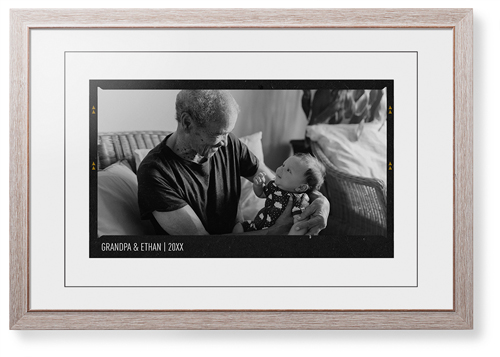 Film Frame Framed Print, Rustic, Modern, Black, White, Single piece, 20x30, White