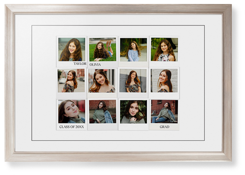 Photo Memories Framed Print, Metallic, Modern, Black, White, Single piece, 20x30, White