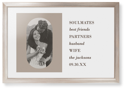 Traits of the Best Framed Print, Metallic, Modern, None, White, Single piece, 20x30, Beige