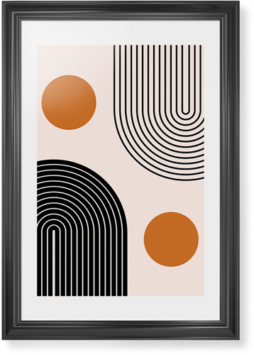 Minimalist Arches Framed Print, Black, Classic, White, White, Single piece, 20x30, Multicolor