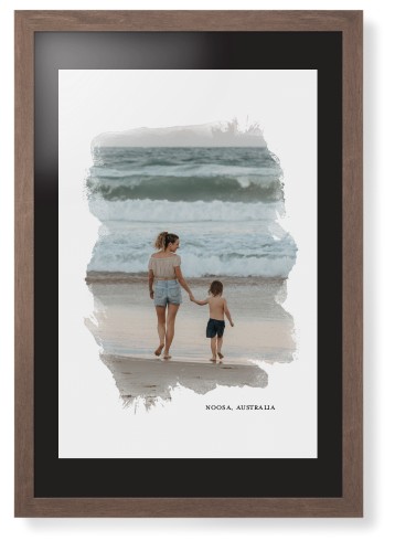 Brushed Moments Framed Print, Walnut, Contemporary, Black, Black, Single piece, 20x30, White