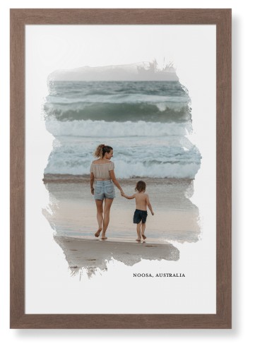 Brushed Moments Framed Print, Walnut, Contemporary, None, None, Single piece, 20x30, White
