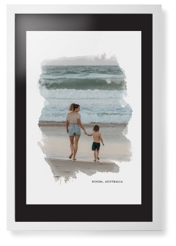 Brushed Moments Framed Print, White, Contemporary, None, Black, Single piece, 20x30, White