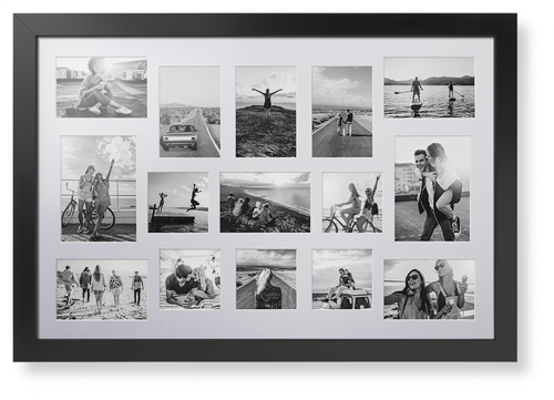 Mixed Photo Montage Deluxe Mat Framed Print, Black, Contemporary, White, Single piece, 20x30, Multicolor
