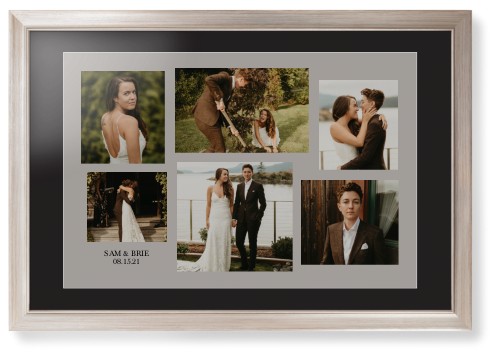 Gallery Collage of Six Framed Print, Metallic, Modern, White, Black, Single piece, 20x30, Multicolor, multi