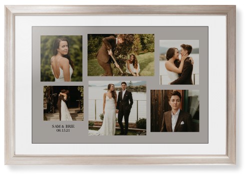 Gallery Collage of Six Framed Print, Metallic, Modern, Black, White, Single piece, 20x30, Multicolor, multi