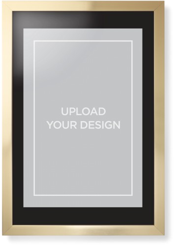 Upload Your Own Design Portrait Framed Print, Matte Gold, Contemporary, Black, Black, Single piece, 20x30, Multicolor