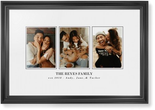 Classic Trio Framed Print, Black, Classic, White, White, Single piece, 20x30, White