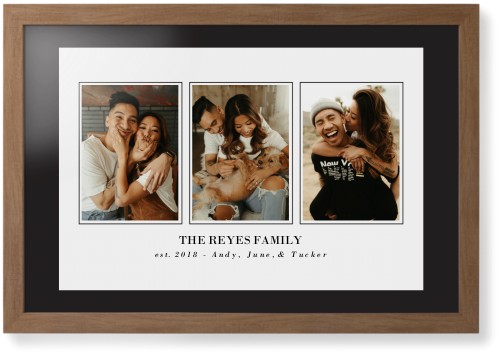 Classic Trio Framed Print, Natural, Contemporary, None, Black, Single piece, 20x30, White