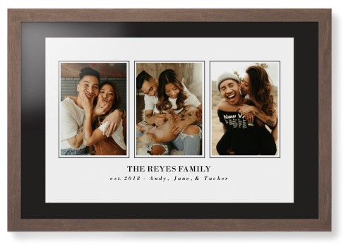 Classic Trio Framed Print, Walnut, Contemporary, Black, Black, Single piece, 20x30, White